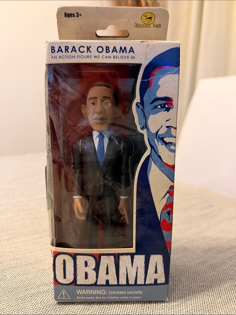 Collectible Political Leader Action Figure Barack Obama- Black Suit, Blue Tie